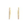 18K Yellow Gold Diamond Hoops 0.75"