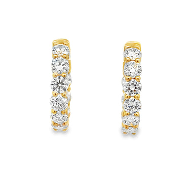 18K Yellow Gold 4-3/4 Carat Diamond Hoops