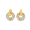 18K Yellow Gold Diamond Dangling Circle Earrings