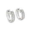 18K White Gold Diamond Hoop Earrings