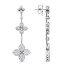 Roberto Coin 18K White Gold Love in Verona Pave Diamond Triple Flower Dangle Earrings
