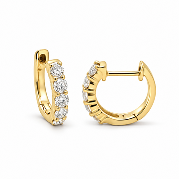 14K Yellow Gold Diamond Huggies