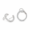14K White Gold Circular Graduating Diamond Earrings