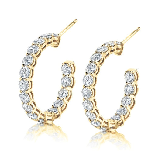 Norman Silverman 18K Yellow Gold Diamond Hoops