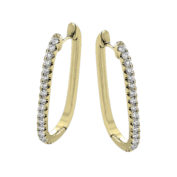 Simon G 18K Yellow Gold Diamond Oval Hoops