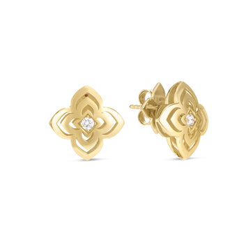 Roberto Coin 18K Yellow Gold Palazzo Ducale Carnevale Flower Stud Earrings
