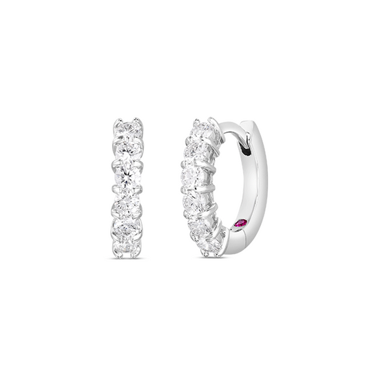 Roberto Coin 18K White Gold Diamond Huggies