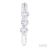 14K White Gold 3/4-Carat 3-Stone Diamond Hoops
