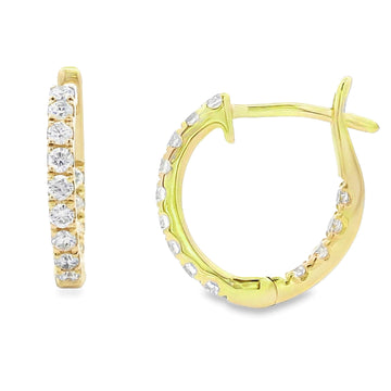 14K Yellow Gold Inside-Out Diamond Huggies