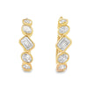 18K Yellow Gold 1-1/2 Carat Mix-Shape Bezel Diamond Hoops