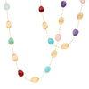 Marco Bicego 18K "Lunaria" Mixed Gemstones and Gold Leaves Long Necklace