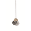 Cammilli 18K "Sultana" White Ice, Natural Beige and Black Lava Gold Pendant with Diamonds