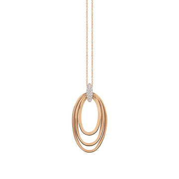 Cammilli 18K "Dune Chic Pave" Orange Apricot Gold Diamond Pendant with Round Diamonds
