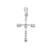 18K White Gold Thin Diamond Cross Pendant