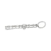 18K White Gold Alternating Baguette & Round Diamond Thin Cross