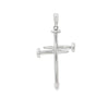 18K White Gold Diamond "Nails" Cross Pendant