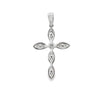 18K White Gold Diamond Cross Pendant