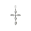 18K White Gold Diamond Cross Pendant