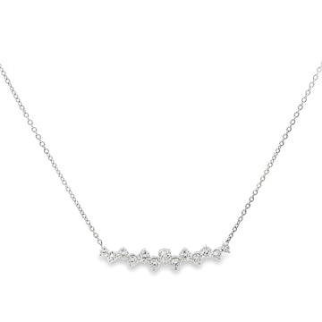 18K White Gold Diamond Pendant with Chain