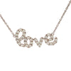 18K White Gold Diamond "love" Pendant with Chain