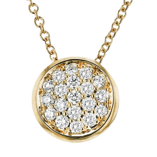 Simon G. 18K Yellow Gold Diamond Cluster Pendant Necklace 18"
