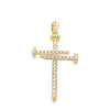 18K Yellow Gold Diamond Cross Pendant
