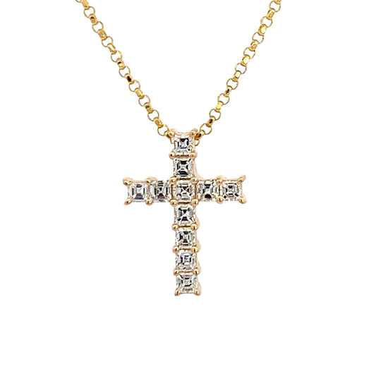 Joshua J Fine Jewelry 18K Yellow Gold Diamond Cross Pendant