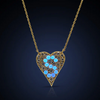 Malka 18K Yellow Gold Flourescent S Diamond Heart Pendant