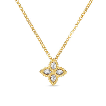 Roberto Coin 18K Yellow Gold Princess Diamond Flower Pendant