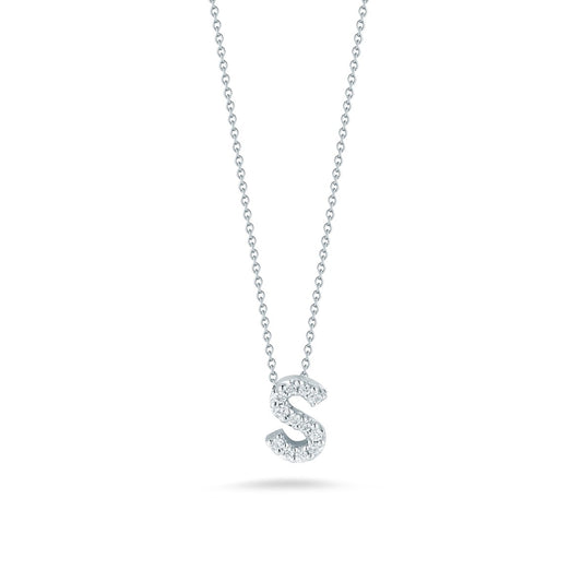Roberto Coin 18K White Gold Tiny Treasures Love Letter Diamond "S" Pendant