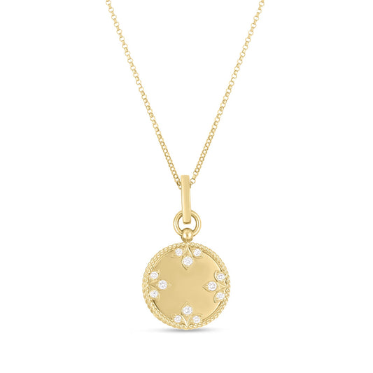 Roberto Coin 18K Yellow Gold Venetian Princess Medallion Diamond Pendant