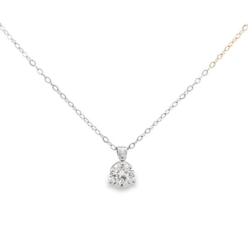 14K White Gold 3/4-Carat Diamond Solitaire Pendant