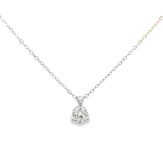 14K White Gold 3/4-Carat Diamond Solitaire Pendant