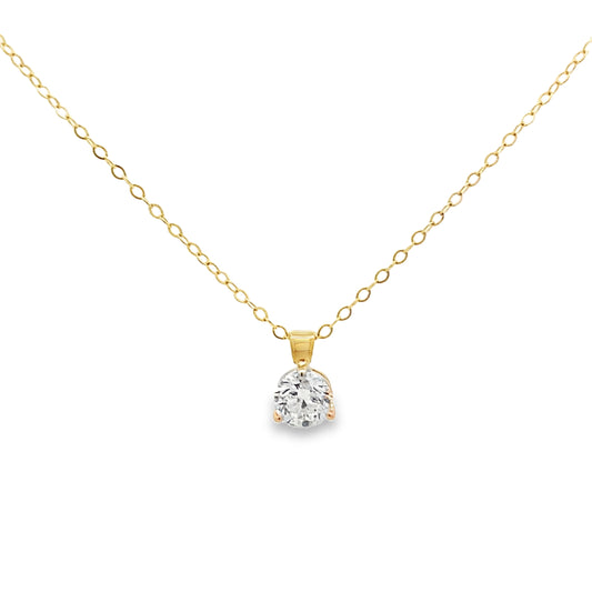 14K Yellow Gold 3/4-Carat Diamond Solitaire Pendant