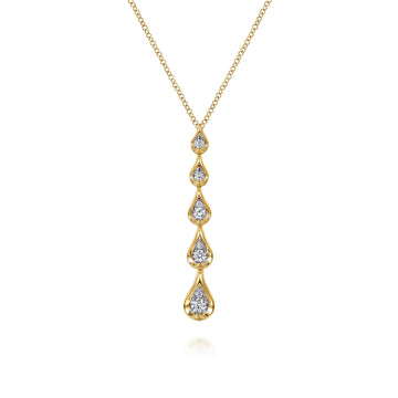 Gabriel & Co. 14K Two-Tone Diamond Teardrop Necklace