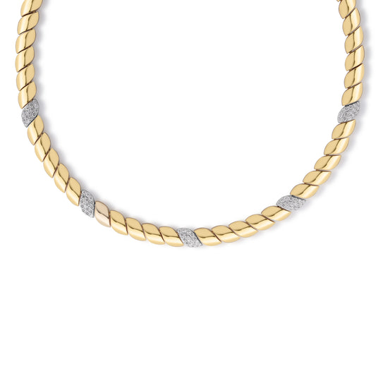 Roberto Coin 18K Two-Tone San Marco Diamond Station Collar Necklace
