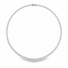 Norman Silverman 18K White Gold Graduated Tennis Necklace