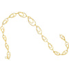 18K Yellow Gold Oval Diamond Link Necklace