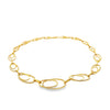 18K Yellow Gold Oval Diamond Link Necklace