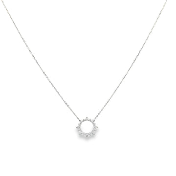 18K White Gold Diamond Circular Pendant