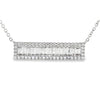 18K White Gold Diamond Bar and 4 Bezel-Set Diamond Station Necklace