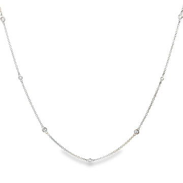 18K White Gold Diamond By The Yard Necklace
