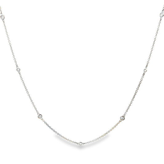 18K White Gold Diamond By The Yard Necklace