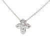 18K White Gold Diamond Flower and Bezel-Set Diamond Stations Necklace