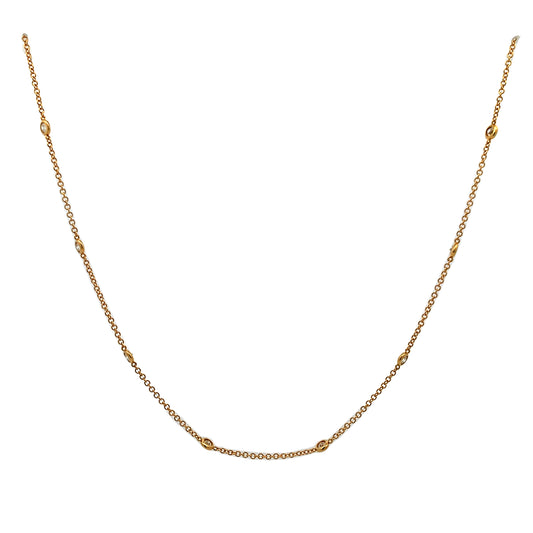 18K Yellow Gold Diamond By The Diamond Necklace 18"