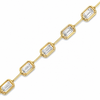 Norman Silverman 18K Yellow Gold Bezel and Prong Set Emerald-Cut Diamond Bar Necklace