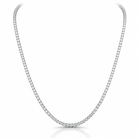 Norman Silverman 18K White Gold Diamond Tennis Necklace