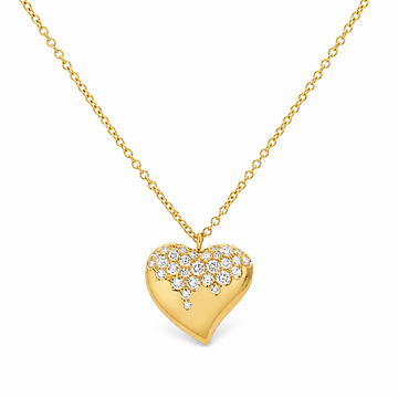 Leo Pizzo 18K Yellow Gold Diamond Heart Necklace