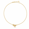 Roberto Coin 18K Yellow Gold Diamond Princess Triple Flower Necklace