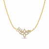 Roberto Coin 18K Yellow Gold Diamond Princess Triple Flower Necklace